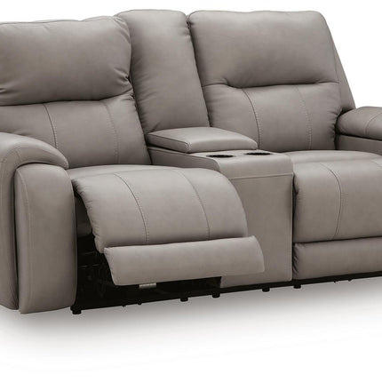 Real Moments - Power Reclining Loveseat With Audio Seating - Ash