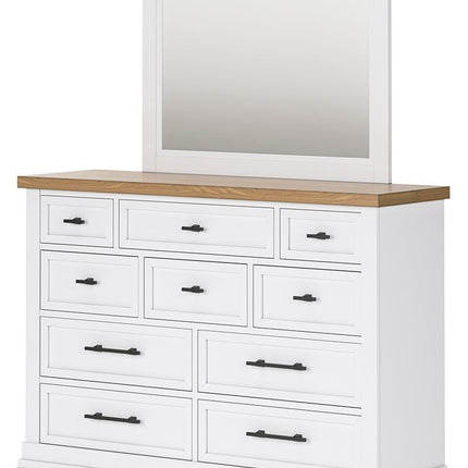 Ashbryn - Dresser And Mirror - White / Natural