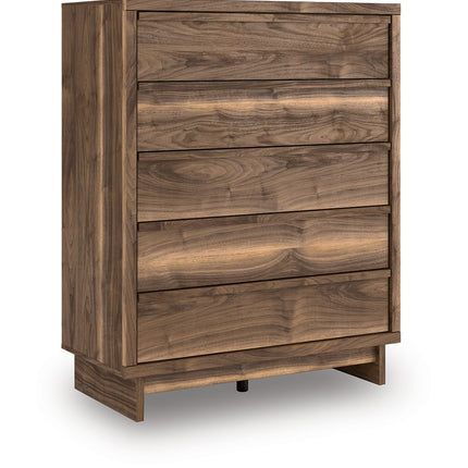 Chirason - Five Drawer Wide Chest - Brown