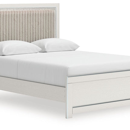 Zuraleus - Upholstered Panel Platform Bed With Roll Slats