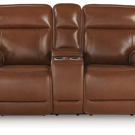 Healy Pier - Power Reclining Loveseat With Console / Adj Headrest - Chocolate