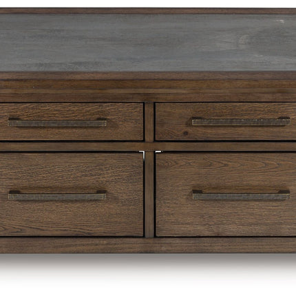 Kallenny - Square Cocktail Table - Brown / Gray