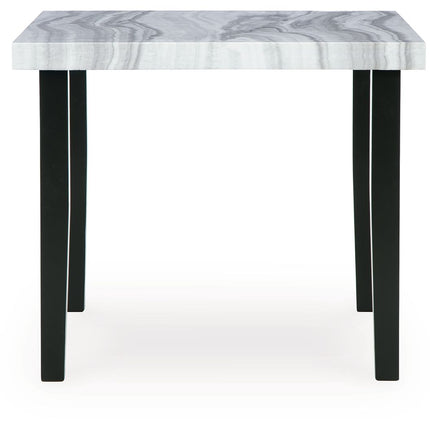 Mervannie - Square Dining Room Counter Table - Gray / Black