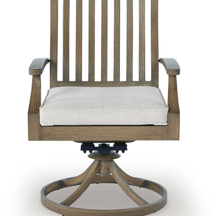 Rainier Ranch - Swivel Chair With Cushion (Set of 2) - Brown / Beige