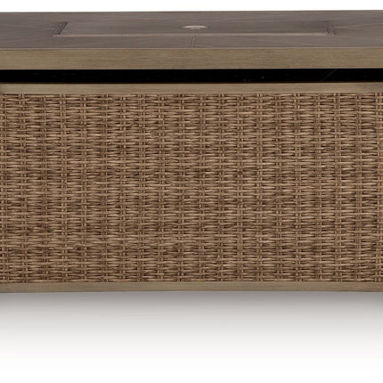 Laguna Heights - Rectangular Fire Pit Table - Beige
