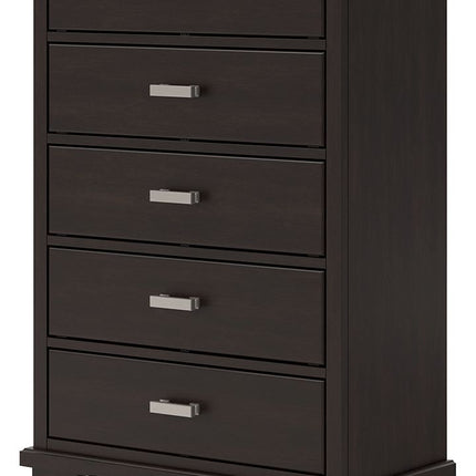 Covetown - Five Drawer Chest - Dark Brown