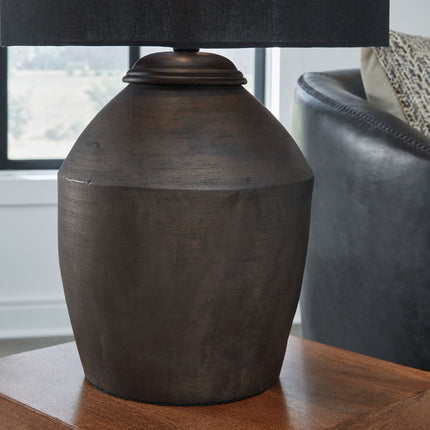 Naareman - Terracotta Table Lamp - Metallic Black