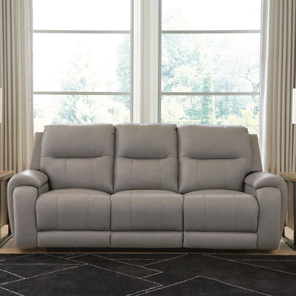 Real Moments - Power Reclining Sofa With Audio Seating - Ash