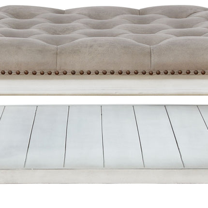 Kanwyn - Uph Ottoman Cocktail Table - Whitewash