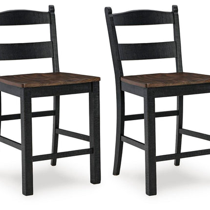 Valebeck - Barstool (Set of 2) - Black / Brown