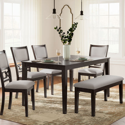 Langwest - Dining Room Table Set (Set of 6) - Brown
