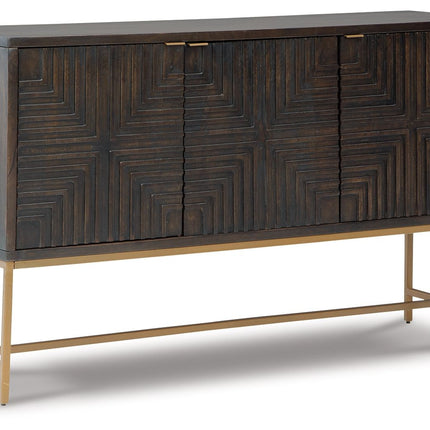 Elinmore - Accent Cabinet - Brown / Gold Finish