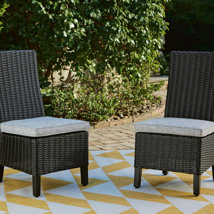 Beachcroft - Side Chair With Cushion (Set of 2) - Black / Light Gray