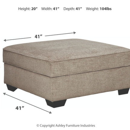 Bovarian - Ottoman With Storage - Stone
