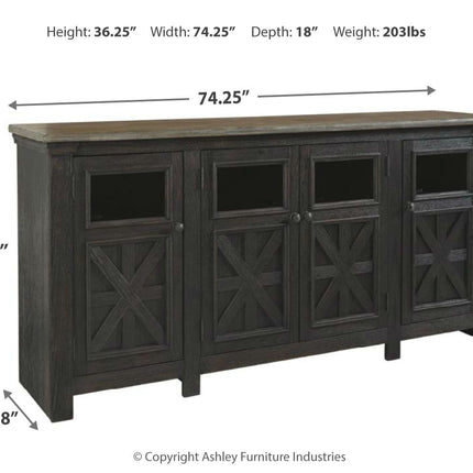 Tyler Creek - Extra Large TV Stand - Black / Gray
