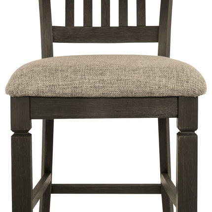 Tyler Creek - Upholstered Barstool (Set of 2) - Black / Grayish Brown