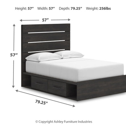 Hollivern - Panel Bed With Storage