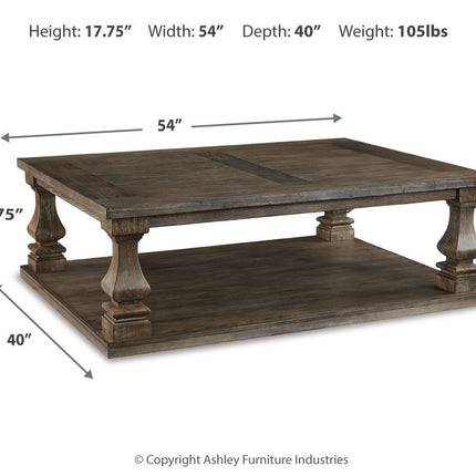 Johnelle - Rectangular Cocktail Table - Gray