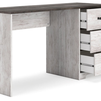 Shawburn - Home Office Desk - White / Dark Charcoal Gray
