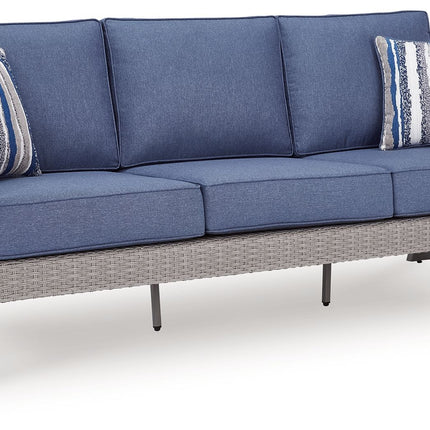 Half Moon Beach - Sofa With Cushion - Blue / Gray