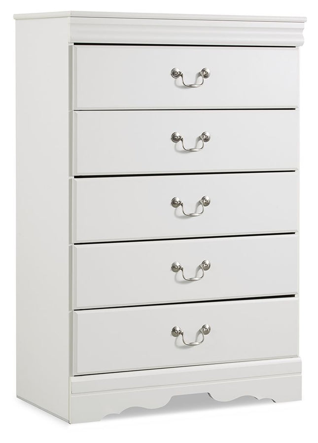Anarasia - Five Drawer Chest - White