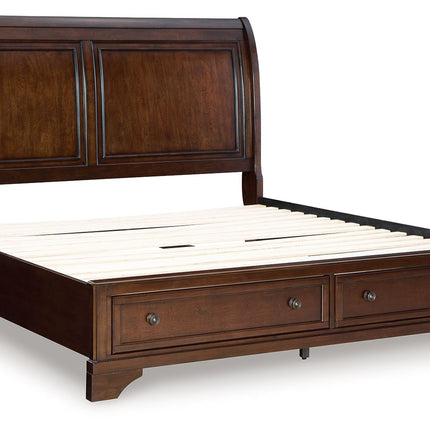 Trellington - King Sleigh Storage Bed - Brown