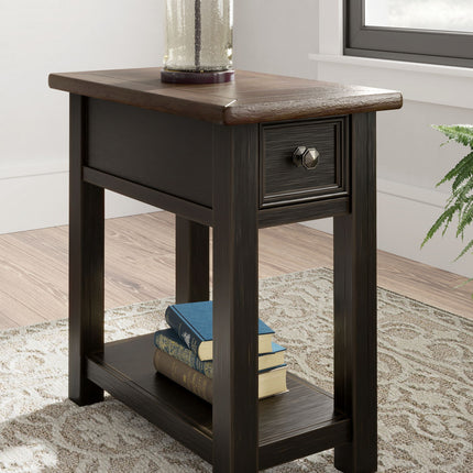 Tyler Creek - Chair Side End Table - Black / Gray