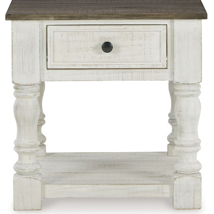 Havalance - Square End Table - White / Gray