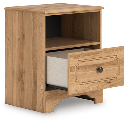 Aleaport - One Drawer Night Stand - Warm Brown