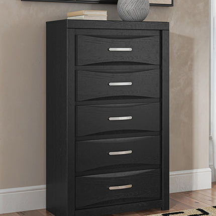 Stabotta - Five Drawer Chest - Black