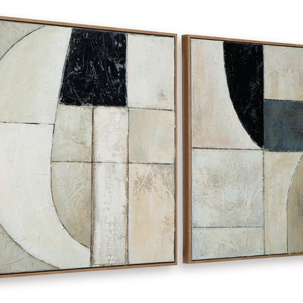 Bexlen - Wall Art Set (Set of 2) - Tan / Taupe / Black