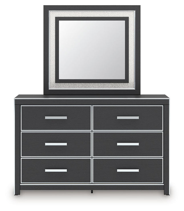 Zuraleus - 4 Pc. - Queen Upholstered Bed With Roll Slats, Dresser, Mirror And Nightstand - Black