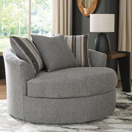 Creston Heights - Oversized Swivel Accent Chair - Smolder