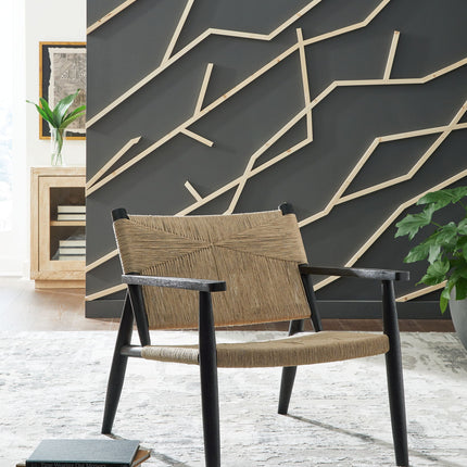Halfmore - Accent Chair - Black / Natural