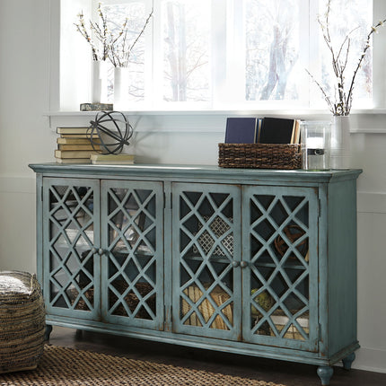 Mirimyn - Accent Cabinet - Vintage Finish - Antique Teal