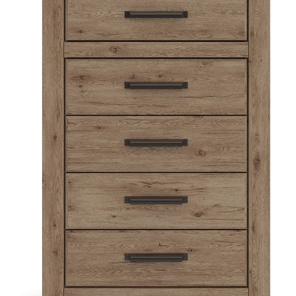 Oliandon - Five Drawer Chest - Light Brown