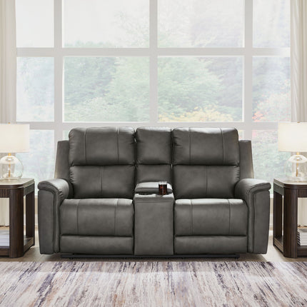 Bleckley - Power Reclining Loveseat With Console / Adjustable Headrest