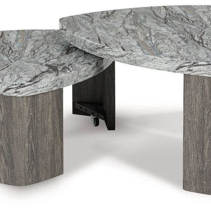 Surmour - Stacked Cocktail Table - Gray / Brown
