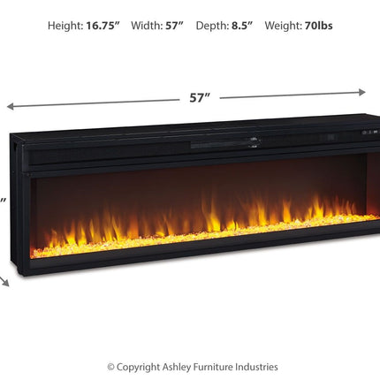 Entertainment Accessories - Wide Fireplace Insert - Black