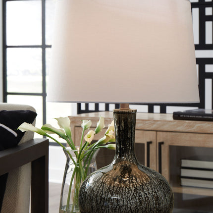 Tenslow - Glass Table Lamp - Antique Black