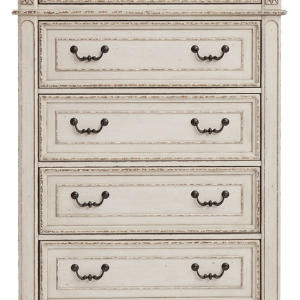 Realyn - Five Drawer Chest - White / Brown / Beige