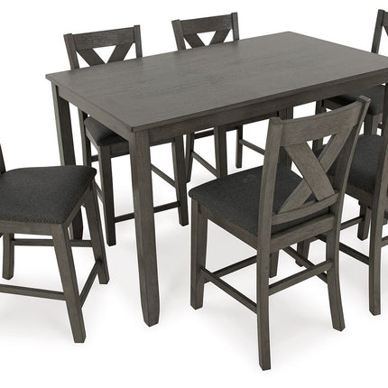 Caitbrook - Rect Drm Counter Table Set (Set of 7) - Gray