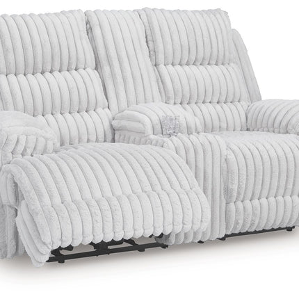 Rhines Falls - Double Reclining Power Loveseat With Console - Alloy