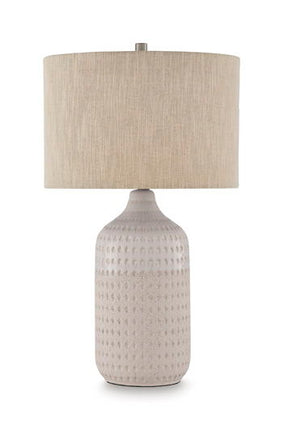 Capwich - Ceramic Table Lamp - Beige / White