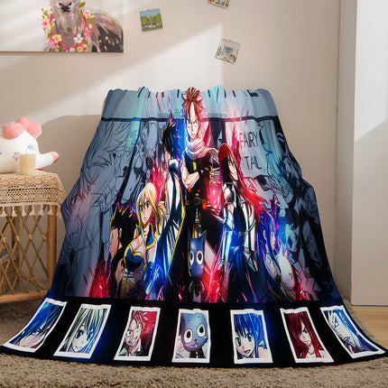 Anime Fairy Tail Flannel Caroset Throw Blanket