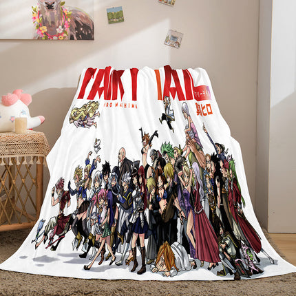Anime Fairy Tail Flannel Caroset Throw Blanket