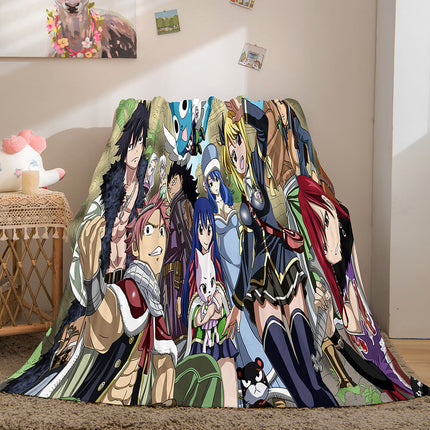 Anime Fairy Tail Flannel Caroset Throw Blanket