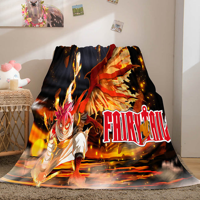 Anime Fairy Tail Flannel Caroset Throw Blanket