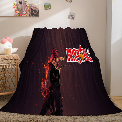 Anime Fairy Tail Flannel Caroset Throw Blanket