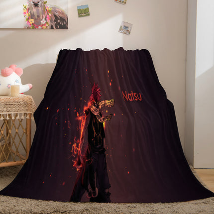 Anime Fairy Tail Flannel Caroset Throw Blanket